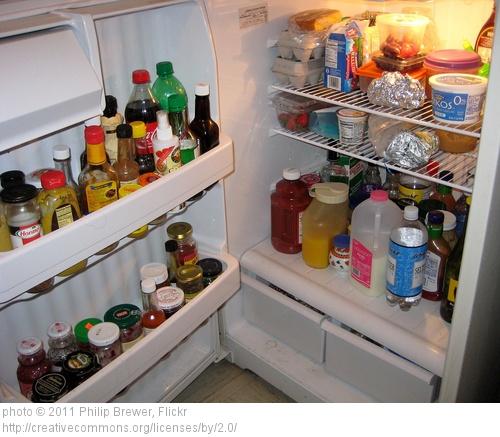Open Refrigerator Full of Food